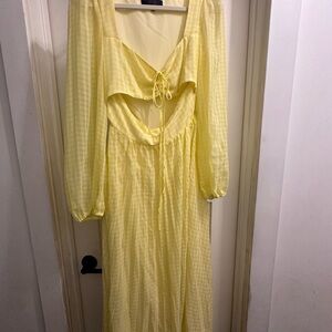 RACHEL Rachel Roy Elegant Yellow Pleated Dress
